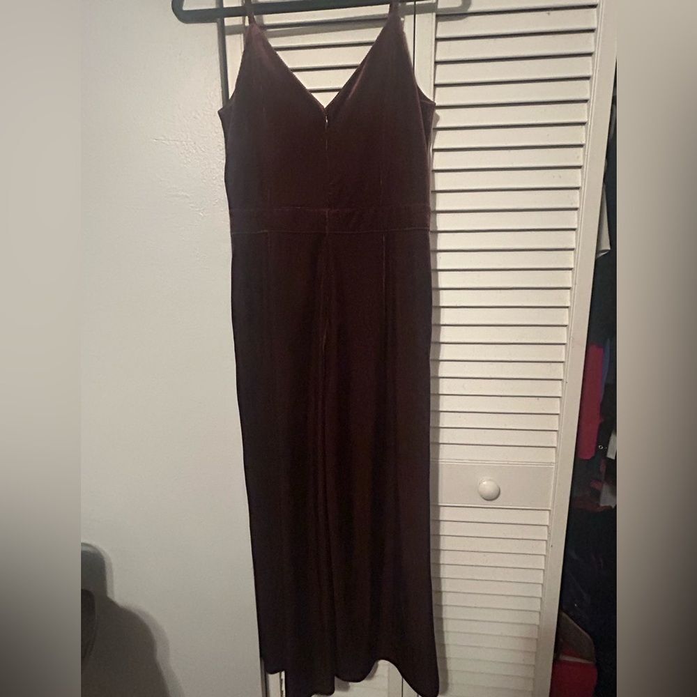 Gianni Bini Deep Burgundy Velvet Romper with Front Bow - Picture 7 of 9